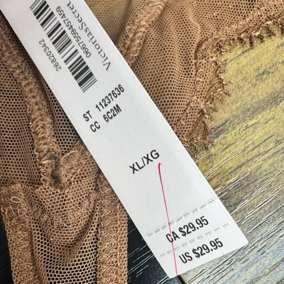 Victoria's Secret Boho Floral Embroidery Thong Panty Brown - Picture 4 of 6